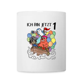 1. Geburtstag - 1 Jahr alt - Ich bin 1 - Tasse - Weiß - Vorne