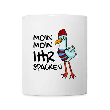 Freche Möwe - Moin Moin Ihr Spacken - Tasse - Weiß - Vorne