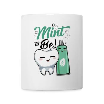 Dessin animé Mint Tooth Joy - Mug blanc - blanc - Devant