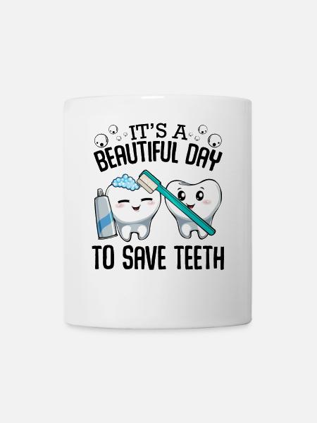 Duo de soins dentaires : Se brosser les dents - Mug blanc - blanc
