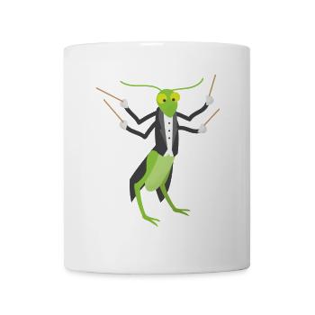 Der Grashüpfer gibt den Ton an - Dirigent - Tasse - Weiß - Vorne