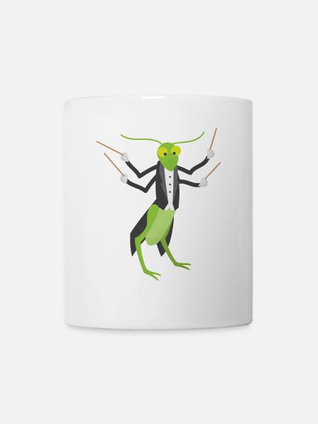 Der Grashüpfer gibt den Ton an - Dirigent - Tasse - Weiß
