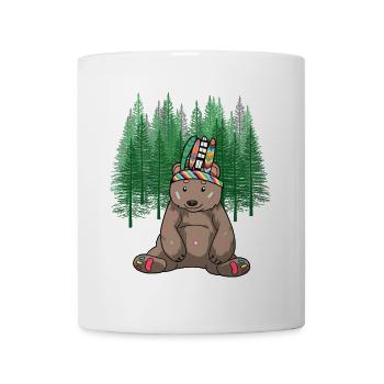 Wilder Westen Braunbär Bär Ureinwohner Kind - Tasse - Weiß - Vorne