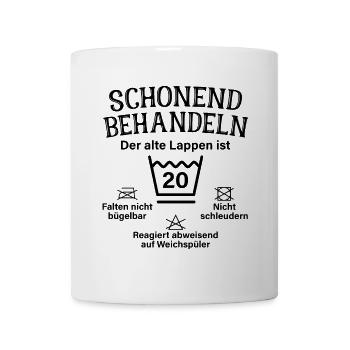 Schonend Behandeln Zwanzig Geschenk 20. Geburtstag - Tasse - Weiß - Vorne