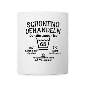 Schonend Behandeln 65 Geschenk Zum 65. Geburtstag - Tasse - Weiß - Vorne