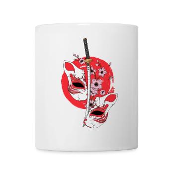 Kitsune Mask Japanese Sword Katana Japanese - Mug - white - Front