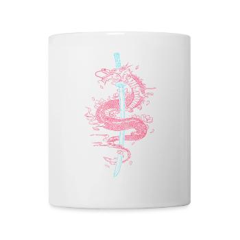 Japanischer Drache Schwert Katana Kanji Japanese - Tasse - Weiß - Vorne