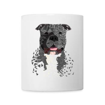 American Bully XL Polygon künstlerisch gestaltet - Tasse - Weiß - Vorne