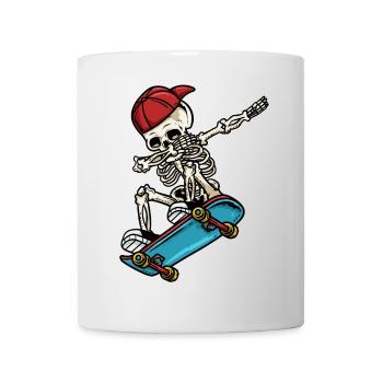 Dabbing Skelett Skateboard - Tasse - Weiß - Vorne