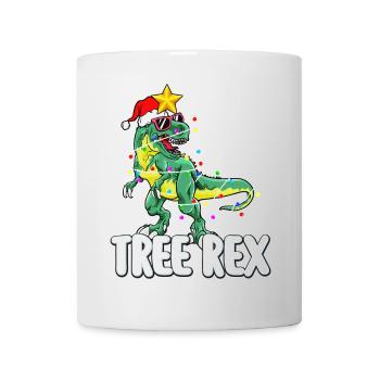 Trex Weihnachtsbaum Baum Rex Dinosaurier Familienfeier - Tasse - Weiß - Vorne