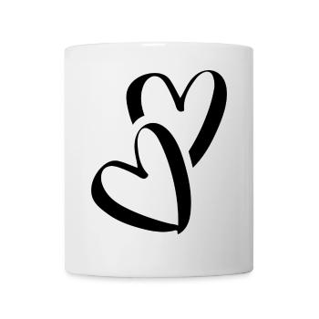 Coeur Petits coeurs Deux coeurs amoureux Pocket - Mug blanc - blanc - Devant
