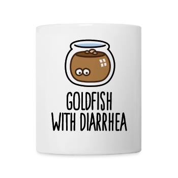Lustige Goldfisch Goldfish with diarrhea Durchfall - Tasse - Weiß - Vorne