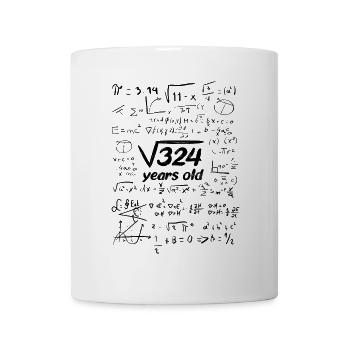 Chemise d’anniversaire racine racine carrée 324 18 ans - Mug blanc - blanc - Devant