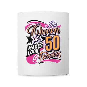 50e anniversaire 50 ans Reine Femmes Femmes Femmes - Mug blanc - blanc - Devant