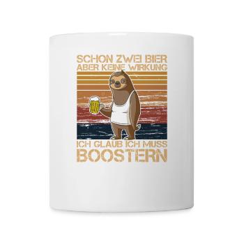 Schon zwei Bier aber keine Wirkung Impfung Booster - Tasse - Weiß - Vorne