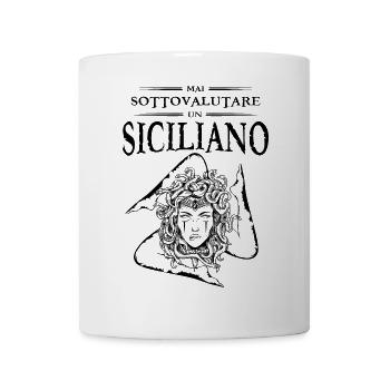Mai Sottovalutare Un Siciliano Trinacria Sicilia - Mug blanc - blanc - Devant