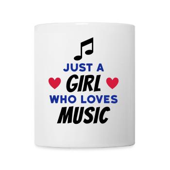 Just a girl who loves music (note, hearts) - Mug - white - Front