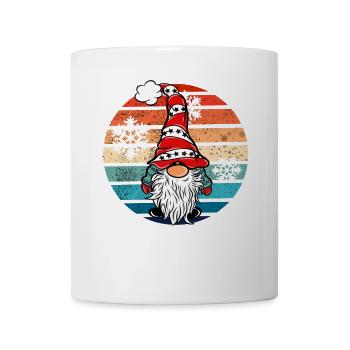 Elfes de Noël rétro avec des flocons de neige - Mug blanc - blanc - Devant
