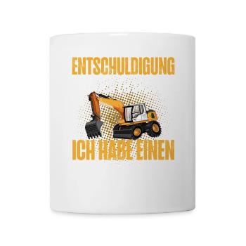 Bagger - Tasse - Weiß - Vorne