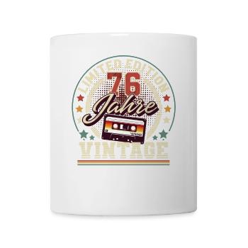 76. Geburtstag Vintage Audiokassette 76 Jahre - Tasse - Weiß - Vorne