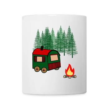 Trailer Leisure Outdoor Freedom Camping Nature - Mug - white - Front