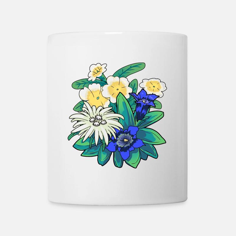 Autriche Fleurs Fleurs Montagnes Montagnes Nature Flore - Mug blanc - blanc