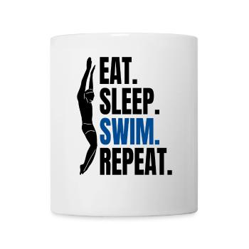 Eat Sleep Swim Repeat - Swimming Swimmers - Mug - white - Front