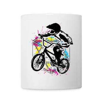 Bmx Racing Retro Bunt - Bmx Fahrrad - Bmx Bike - Mug - white - Front