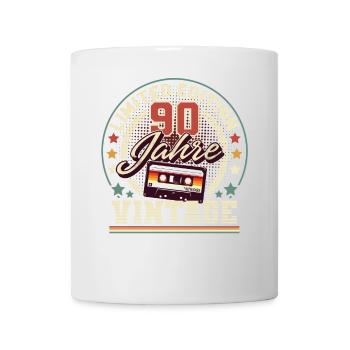 90. Geburtstag Vintage Audiokassette 90 Jahre - Tasse - Weiß - Vorne