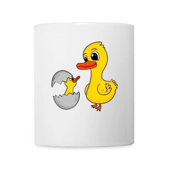 Ente mit Baby Ente - Tasse - Weiß - Vorne