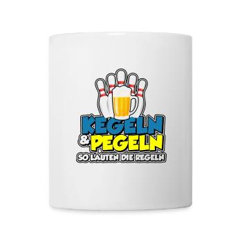 Kegeln & Pegeln - so lauten die Regeln - Tasse - Weiß - Vorne