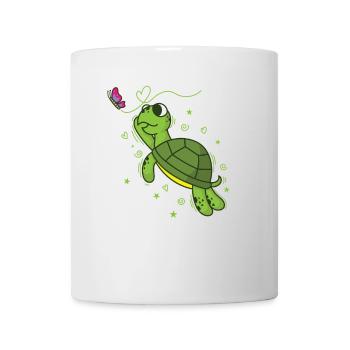 Turtle with Butterfly Reptile Water - Mug - white - Front