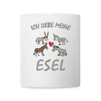 Esel - Ich liebe meine Esel, Bauernhof Landwirt - Tasse - Weiß - Vorne