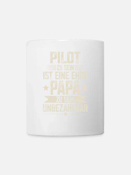 Pilot Papa Vater Vatertag - Tasse - Weiß