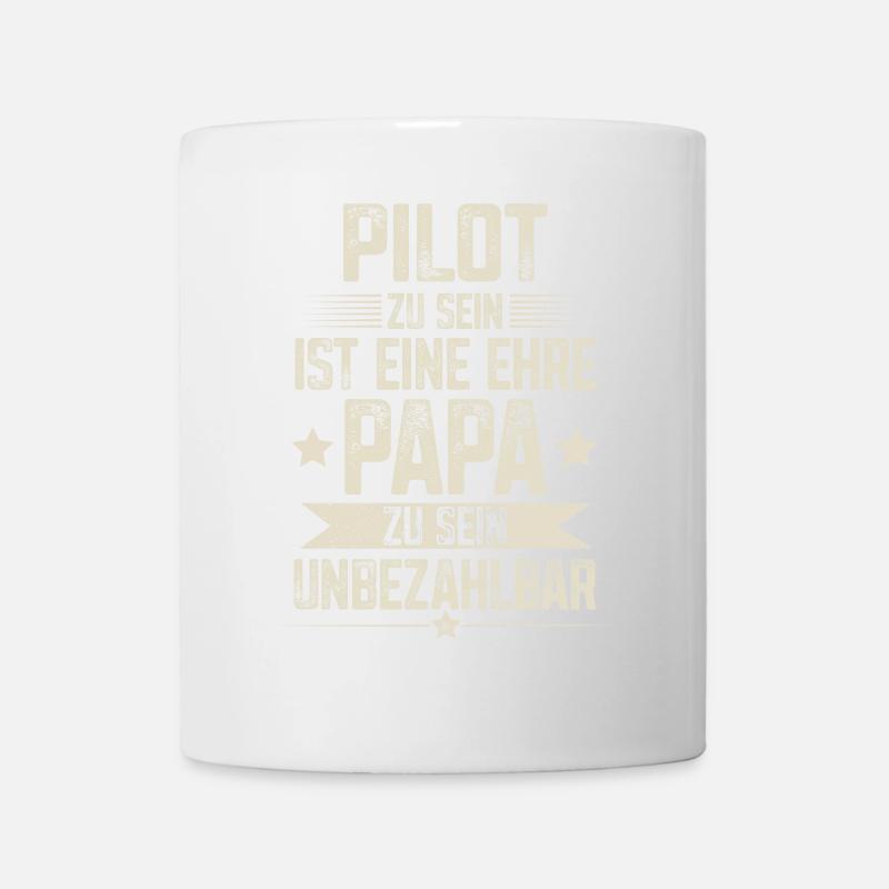 Pilot Papa Vater Vatertag - Tasse - Weiß