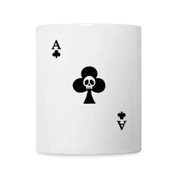 Crâne et as de trèfle - Mug blanc - blanc - Devant