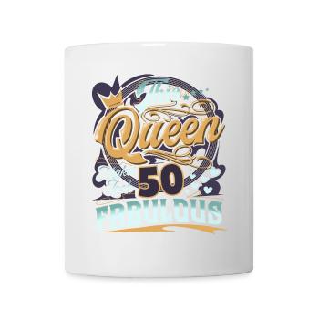 50ème Anniversaire 50 Ans Femmes Dames Reine - Mug blanc - blanc - Devant