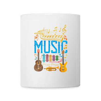 Colorful Music Instrument Collage | Music Love - Mug - white - Front