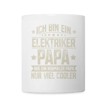 Papa Elektriker Vater Vatertag - Tasse - Weiß - Vorne