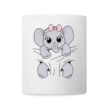 Bébé Éléphant Porter Animal Drôle Bébé Éléphant - Mug blanc - blanc - Devant