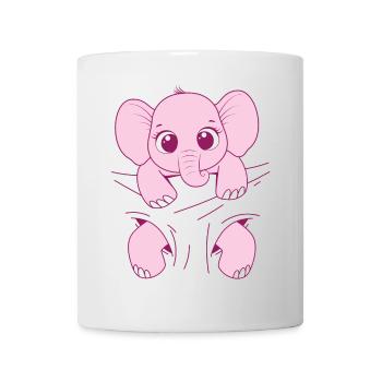 Bébé Éléphant Porter Drôle Rose Bébé Éléphant - Mug blanc - blanc - Devant
