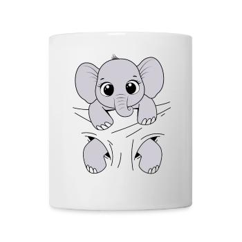 Bébé Éléphant Animal Drôle Porter Bébé Éléphant - Mug blanc - blanc - Devant