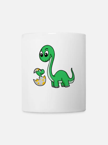 Dinosaurs with Baby Dinosaurs - Mug - white