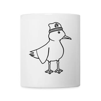 Möwe Anarchie – Freche maritim Hipster Küstenkunst - Tasse - Weiß - Vorne