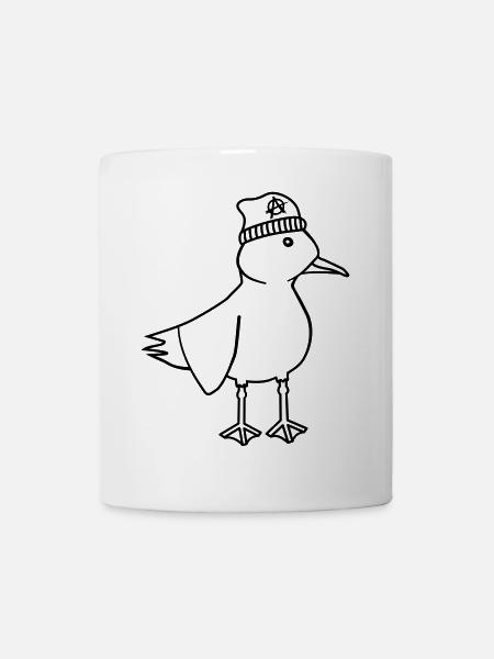 Möwe Anarchie – Freche maritim Hipster Küstenkunst - Tasse - Weiß