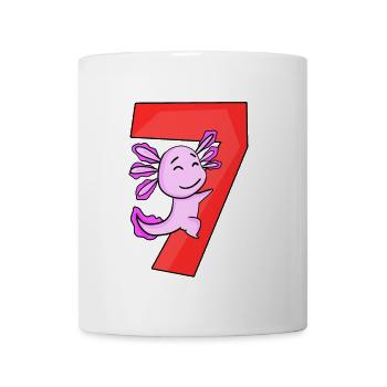 7 years old - 7th birthday - Axolotl motif - Mug - white - Front