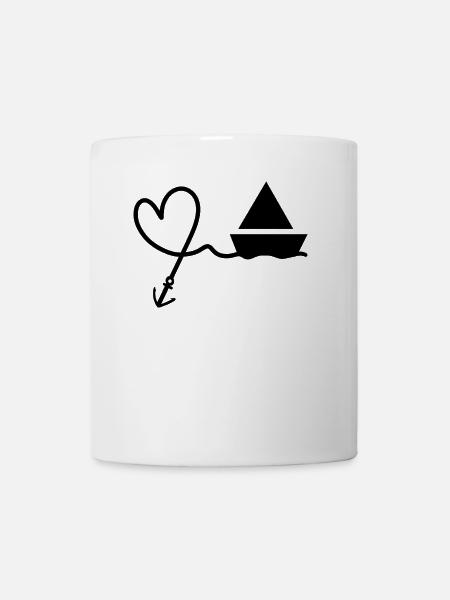 Herz Anker Boot - Tasse - Weiß