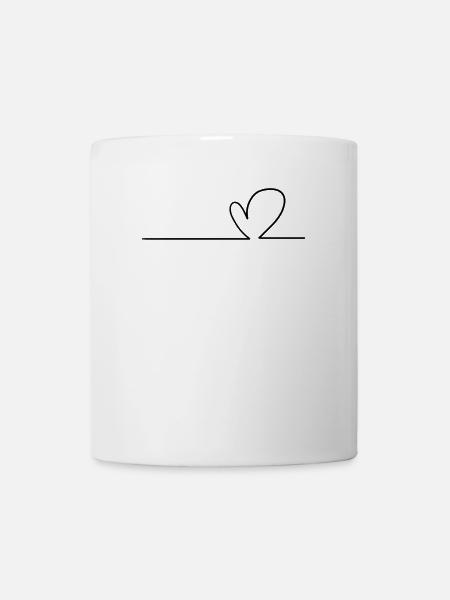 Herz Linie - Tasse - Weiß
