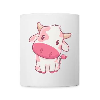 Kuh Erdbeerkuh Kawaii - Tasse - Weiß - Vorne