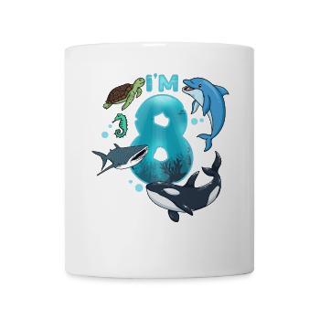8. Geburtstag Meerestiere - Tasse - Weiß - Vorne